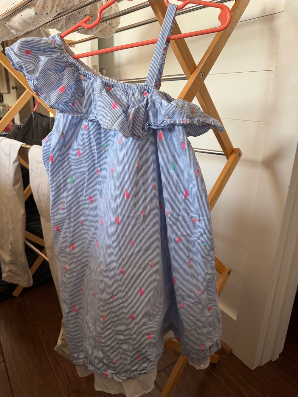 kate spade Blue Striped One-Shoulder Dress with Pink Accent